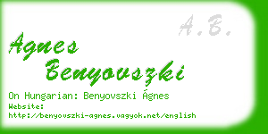 agnes benyovszki business card