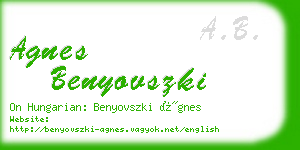 agnes benyovszki business card